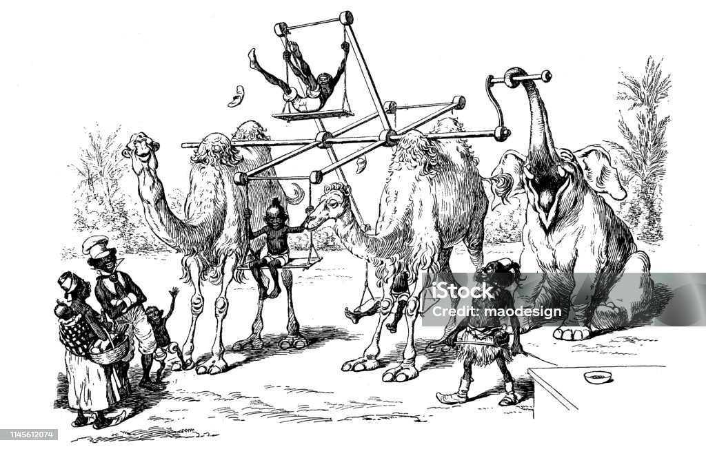 African swing 1886 stock illustration