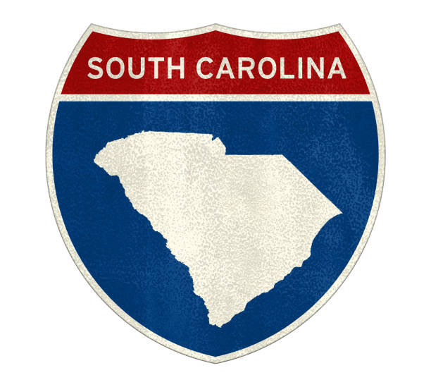 south carolina interstate road streich - south carolina map columbia south carolina usa stock-fotos und bilder