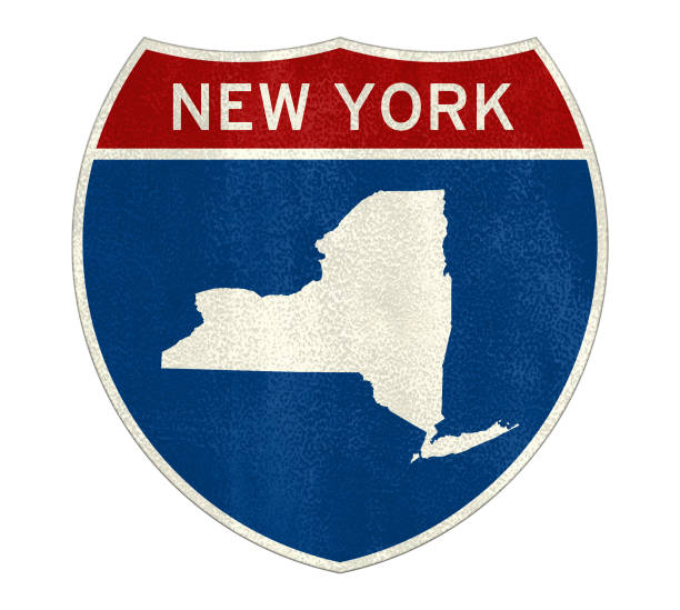 New York Interstate road sign stock photo