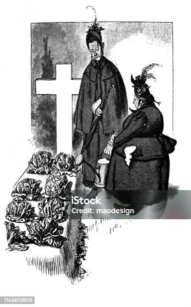 Women At The Grave Stock Illustration - Download Image Now - 1886, 19th Century, 2019