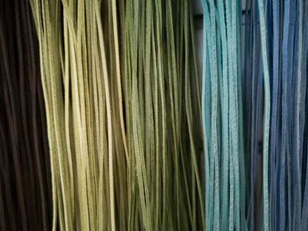 istock Hanging laces in different colors for needlework. 1145613958