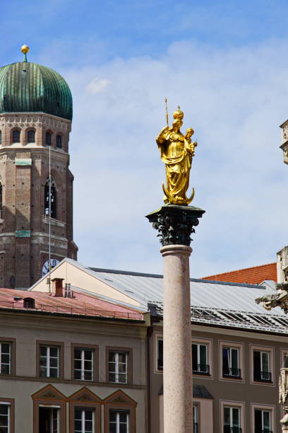 istock Patrona Bavariae, the St. Mary's Column at Marienplatz, Munich Germany. 1145622895