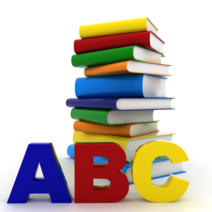 Learn alphabet English books education school concept