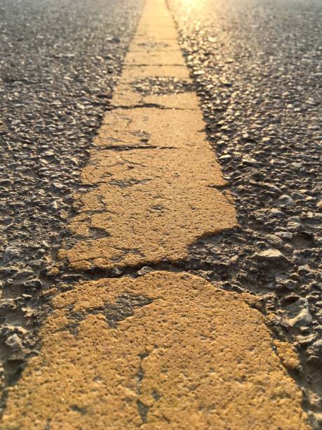 istock a traffic line on a road 1145625258