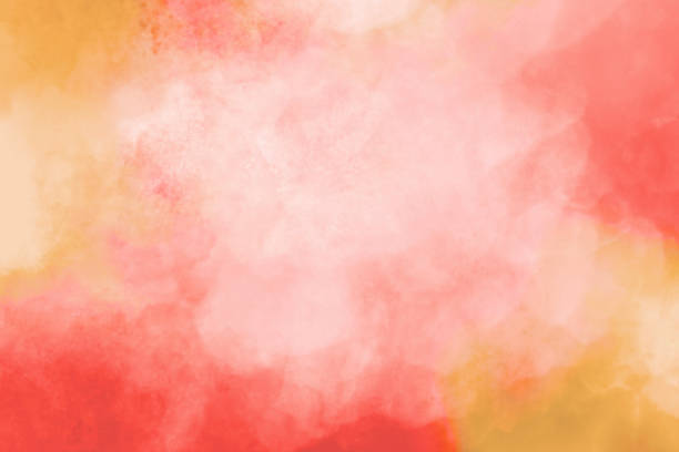 Watercolor Background - Pink Orange Red  - Pastel Colors