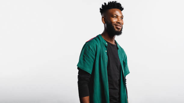 Happy african man with a creative hair style