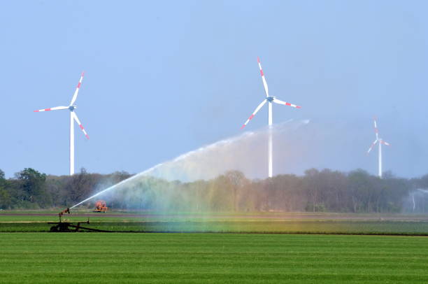 istock Gargoyle sprays water over a dry field 1145629813