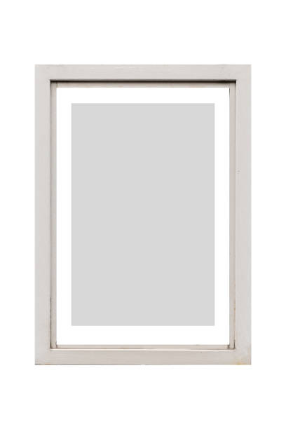 istock White wood photo frame isolated on white background 1145633652