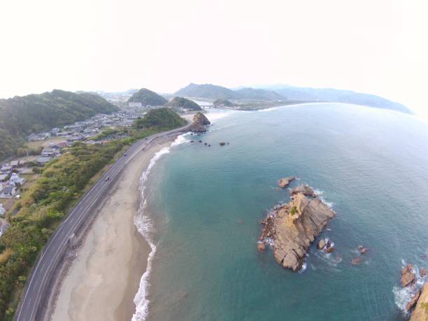 istock Kyushu Miyazaki Nichinan Ume seaside drone 1145639908