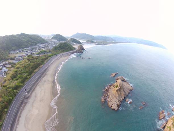 istock Kyushu Miyazaki Nichinan Ume seaside drone 1145639909