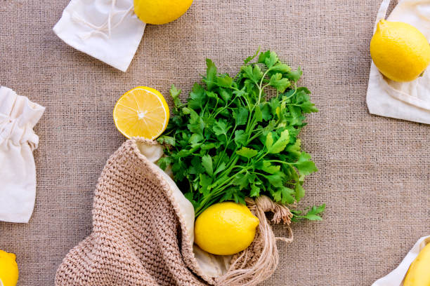istock Eco bag with zero waste shopping fruit, vegetables. 1145640696