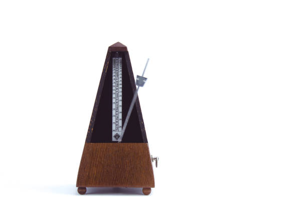 istock old classic metronome in motion in brown wood 1145643994