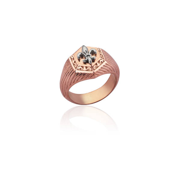 istock Fleur De Lys Men Women Rose Gold Silver Ring Jewelry 1145644592