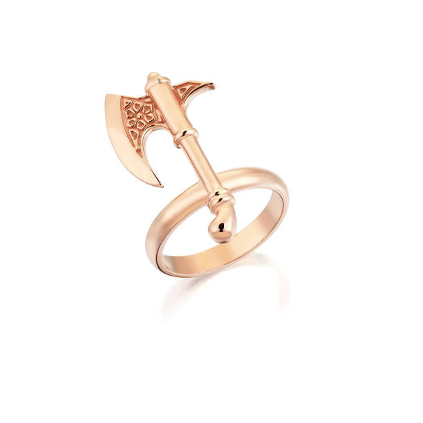 istock Axe Men Women Rose Gold Silver Ring Jewelry 1145644623