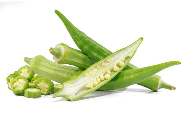 istock Fresh okra cut out with isolated background 1145647620