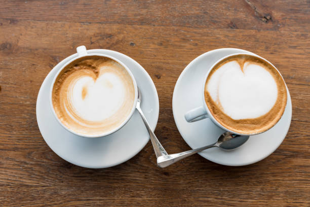 istock Pair of cappuccinos with heart 1145651479
