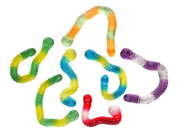 istock Colorful jelly worms isolated on white 1145651565