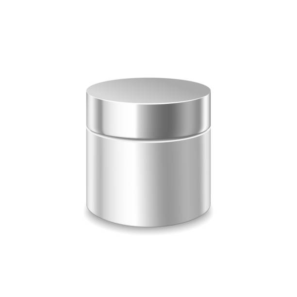 istock Mockup, white blank cream jar. Cosmetic package, vector illustration of realistic container 1145655723