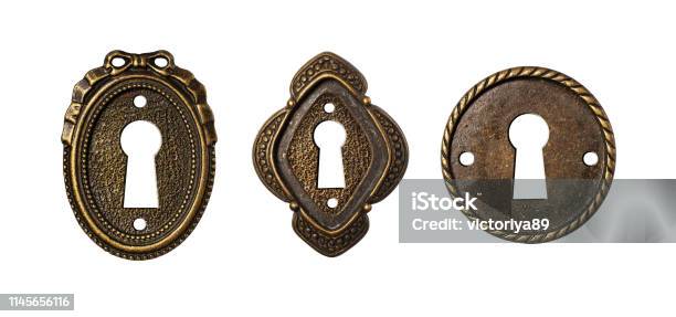 Vintage Keyholes Collection As Decorative Design Elements Stock Photo - Download Image Now