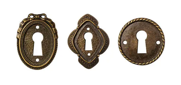 Photo of Vintage keyholes collection as decorative design elements