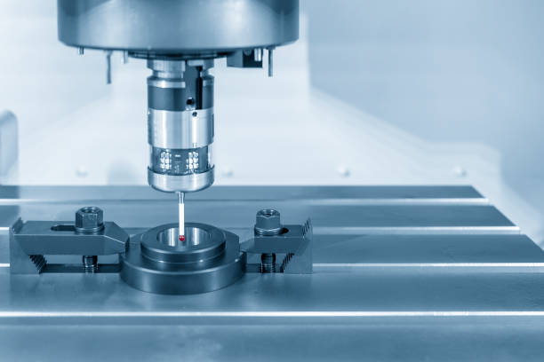 istock The touch probe attach on the CNC milling machine for calibration process with ring gage. 1145657325