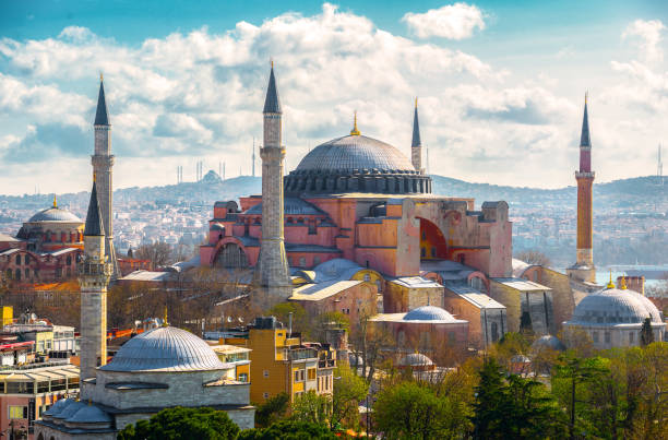 istock Hagia Sophia and cloudy sky 1145661439