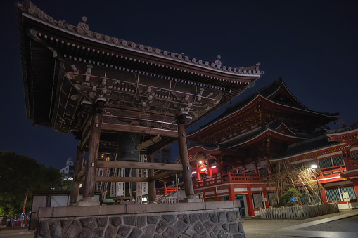 Tokyo, Japan - November 23 2013: Hozomon (Treasure-House Gate) is the inner of two large entrance gates that leads to the Senso-ji Temple in Asakusa area