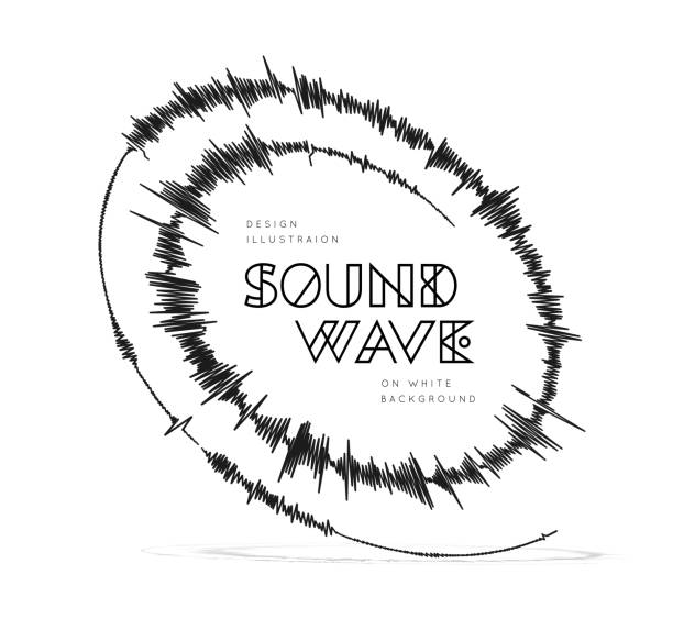 Sound wave spiral form. Vector illustration on white background Sound wave spiral form. Vector illustration isolated on white background radio station logo stock illustrations