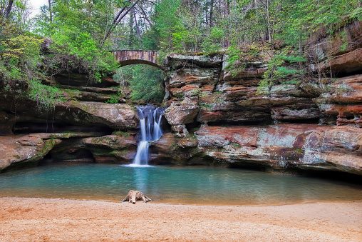 Upper Falls in Old Man's Cave area of Hocking Hills State Park, Ohio.