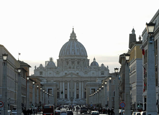 Rome, Vatican City State - January 9, 2015: Saint Peter Basilica dome in Vatican City. Build in 1506-1626.