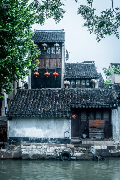 Ancient folk houses along river, Nanxun ancient town, China