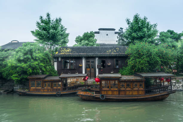 Ancient folk houses along river, Nanxun ancient town, China