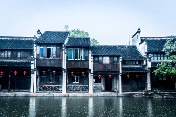 istock Ancient folk houses along river, Nanxun ancient town, China 1145680019