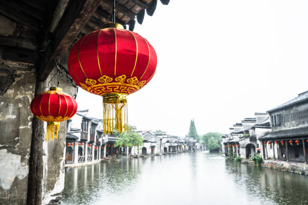 Ancient folk houses along river, Nanxun ancient town, China