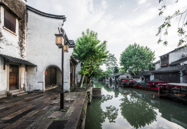 istock Ancient folk houses along river, Nanxun ancient town, China 1145681124