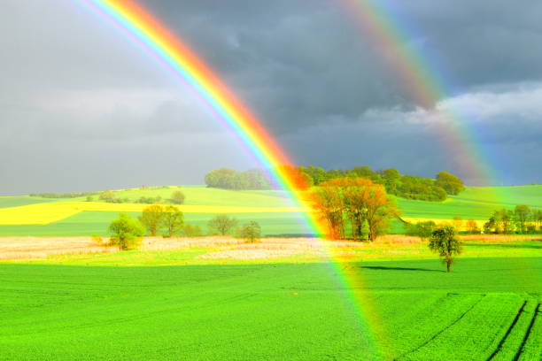 istock twin rainbows in Eifel landscape 1145684202