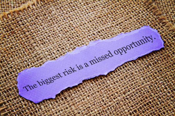 the biggest risk is a missed opportunity - missed chance imagens e fotografias de stock