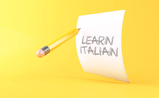 istock 3d Yellow pencil with clean sheet of paper 1145691748