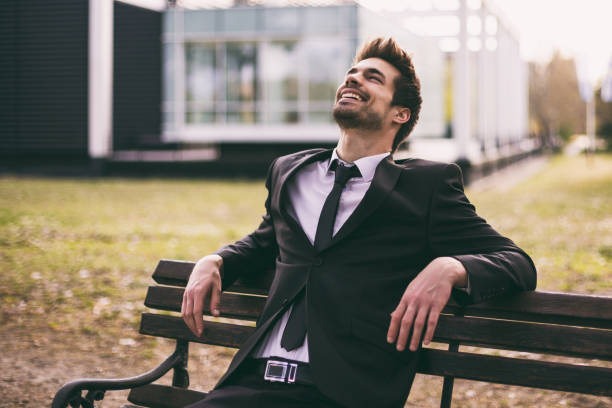 istock Happy elegant businessman 1145695961