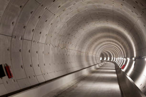 Anstract concrete subway tunnel stock photo