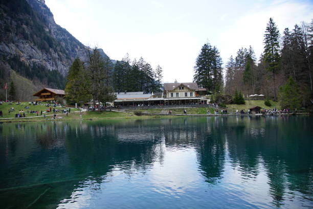 istock Small lake with blue clear water on a sunny day 1145702459
