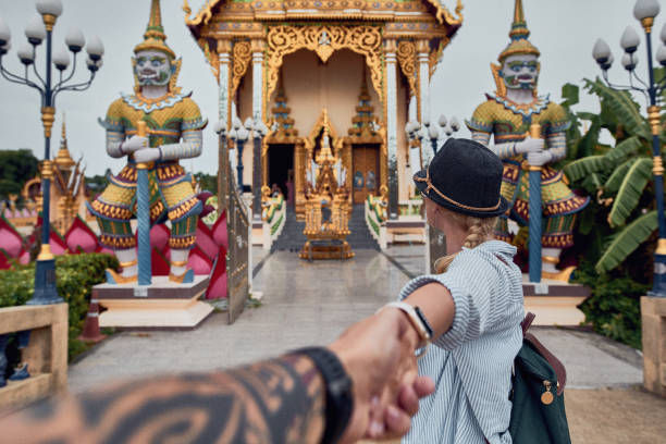 istock Visiting Asian Temple Wat Plai Laem 1145704022