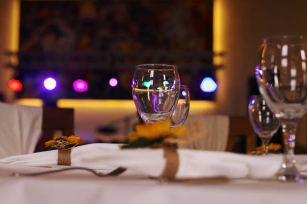 istock Wine glasses in perspective on the table. 1145706357