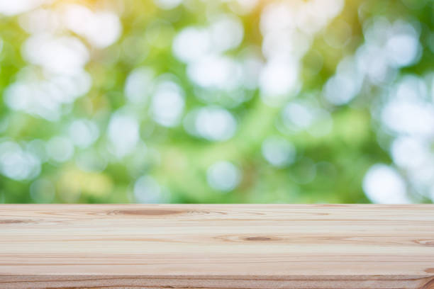 istock Empty wood table top and blur nature background with copy space for display or montage your products 1145707465