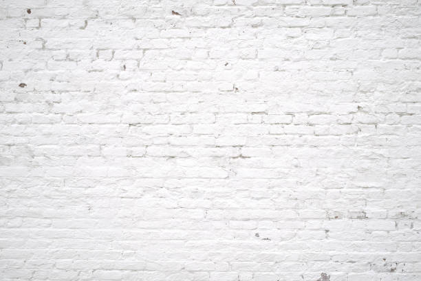 古い白いレンガの壁の背景 - レンガ ストックフォトと画像