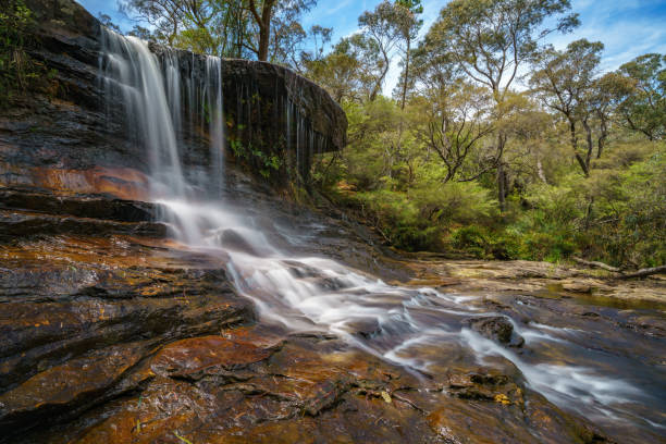 istock waterfall on weeping rock walking track, blue mountains national park, australia 15 1145709298