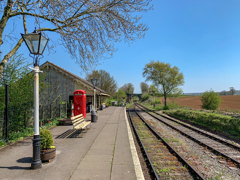 Old rural railway station platform