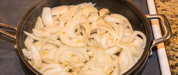 istock Julienne Cut White Onions In a Sauce Pan 1145714596