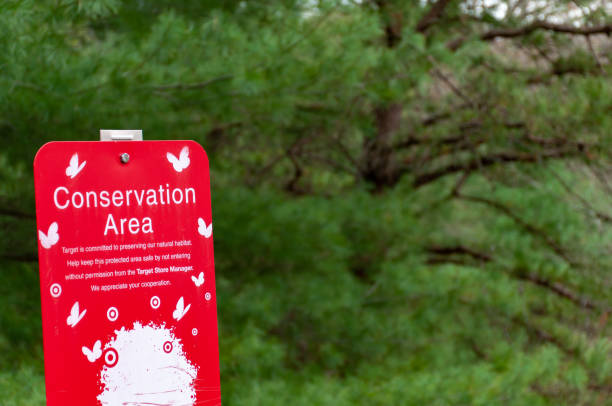 Westborough, MA; April 23, 2019: Conservation area in Westborough, MA preserved by the Target Corporation.