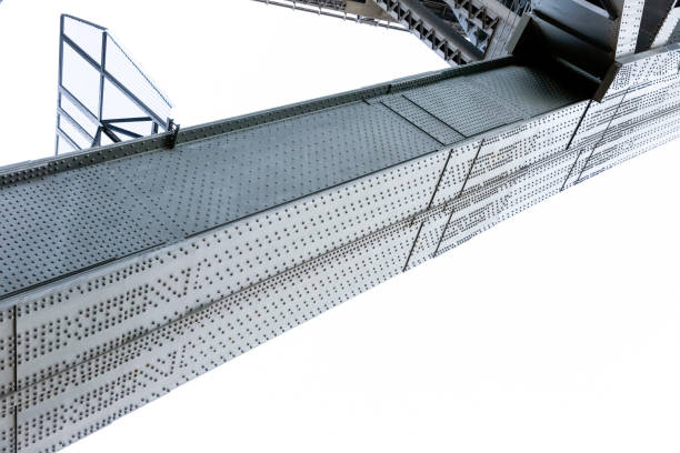 istock Large supprot beam on Harbour Bridge steel structure, white background with copy space 1145719218